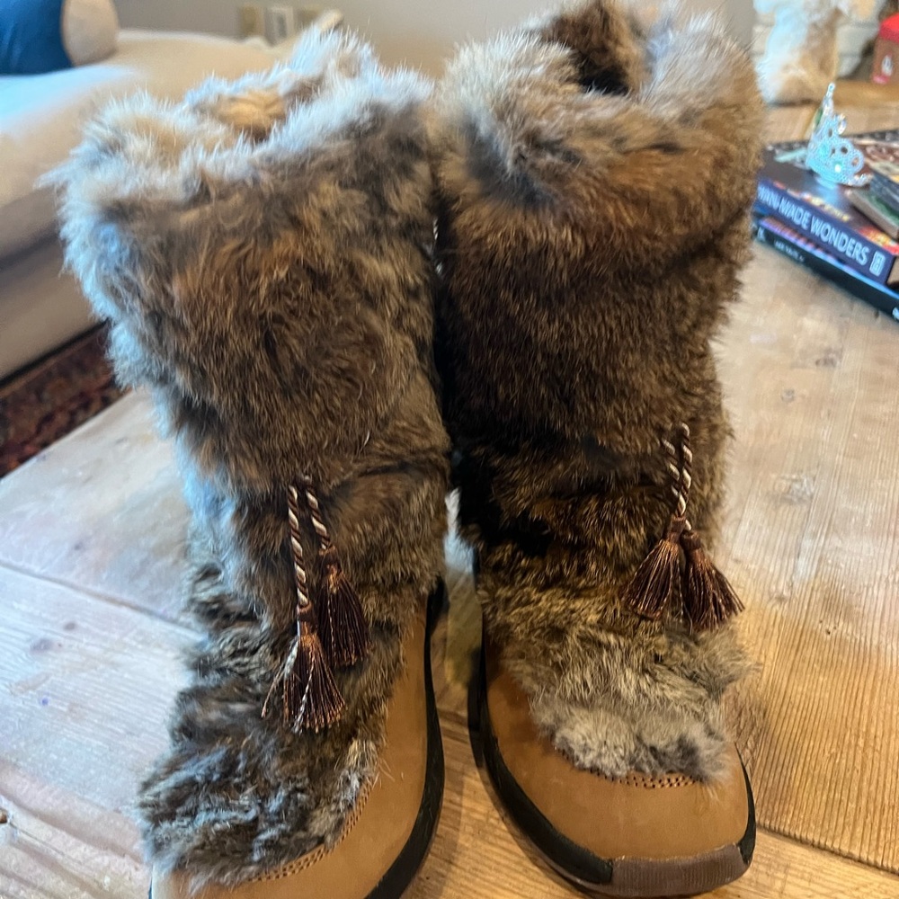 Vintage ULU primaloft Waterproof rabbit Fur Boots 200g insulation - Picture 11 of 13